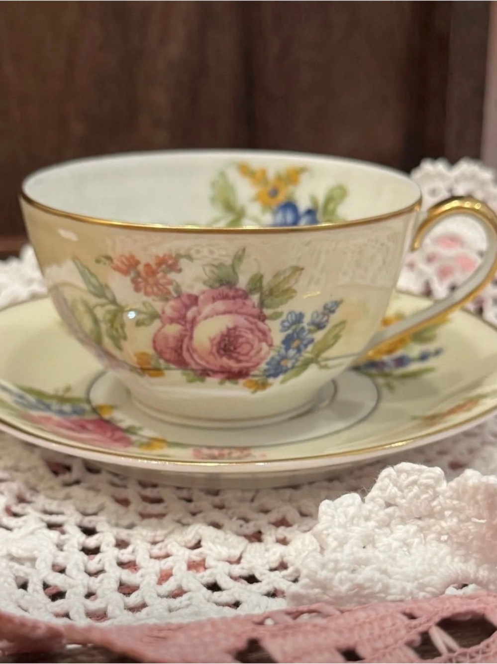 Vintage Theodore Haviland Limoges France "Nosegay” Tea Cup and Saucer # 2